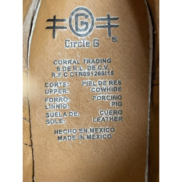 Circle G by Corral Womens Red Embroidered Cowboy Ankle Boots Size 8 - Picture 6 of 7